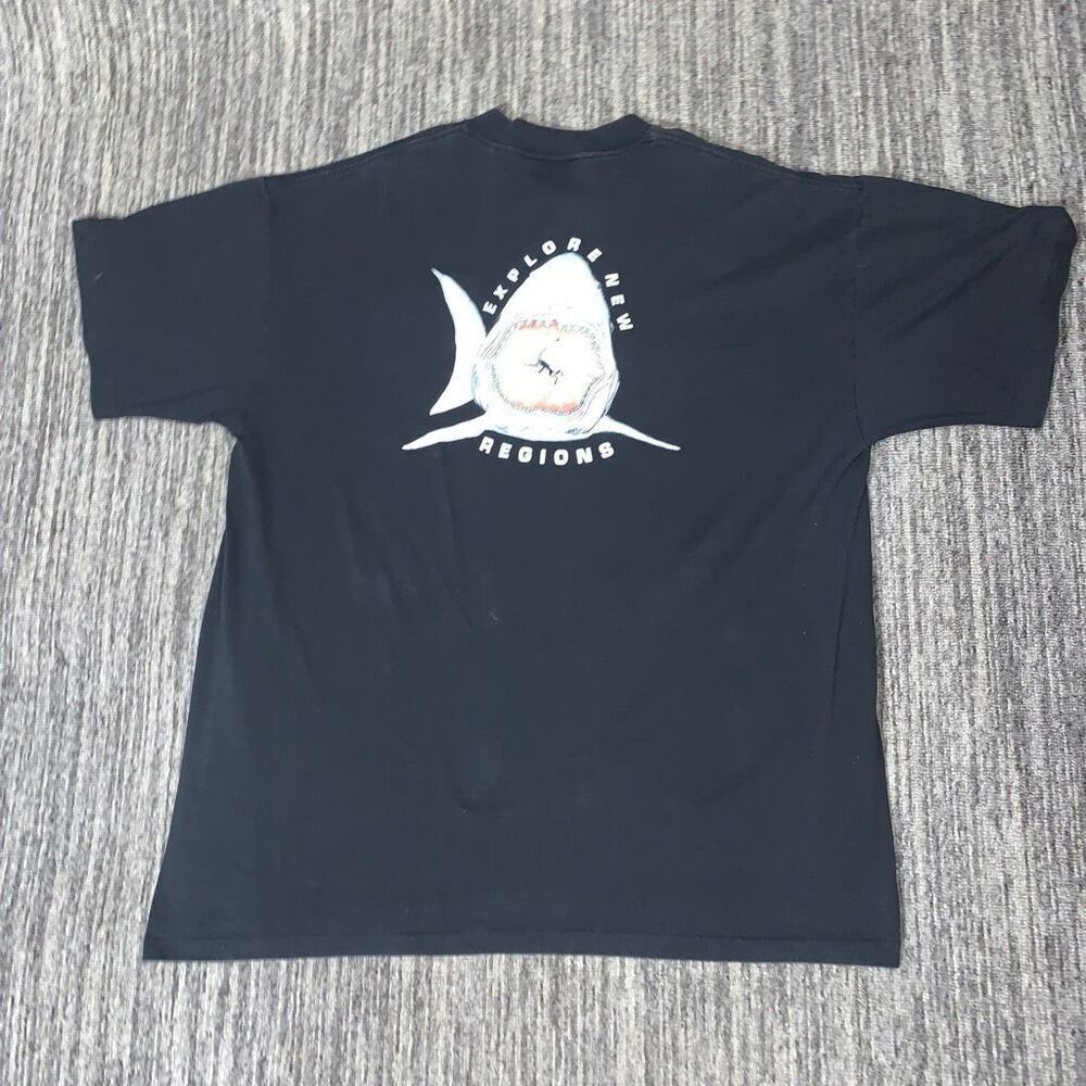 TSC Activewear Mens 3XL Shark Graphic T Shirt Black Short Sleeve Explore